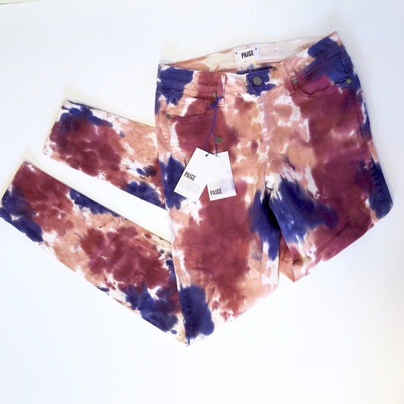 Paige Watercolor Tie Dye Skinny Jeans - Picture 2 of 12